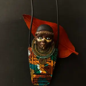 African Style Polymer Clay Statement Necklace