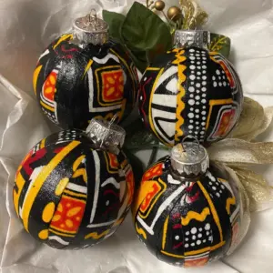 African Print Kente Christmas Ornaments