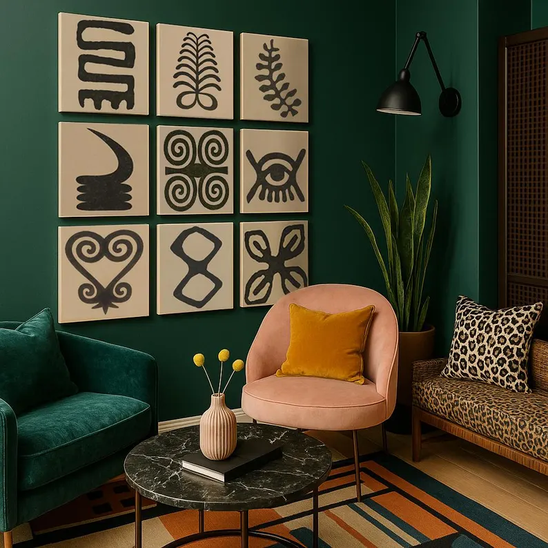 Ghanaian Adinkra Symbol Canvas Art