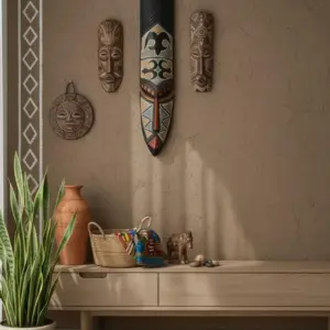 Ghana Tribal Wooden Mask Wall Art